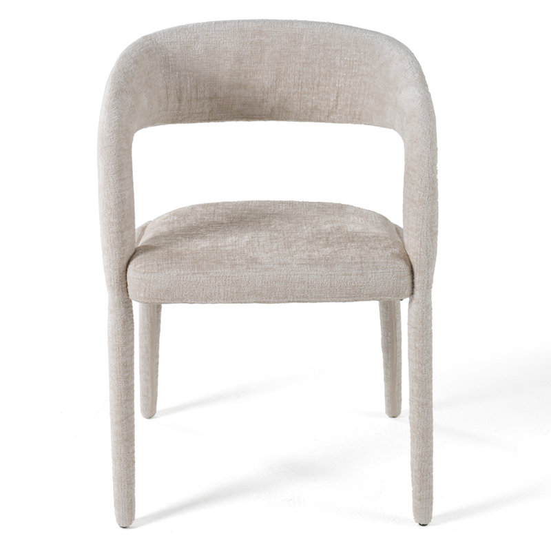 Fauteuil de salle à manger rembourré Faerron, Gris clair