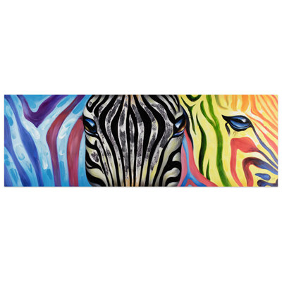 Psychedelic Zebra Hand Painted Acrylic Painting