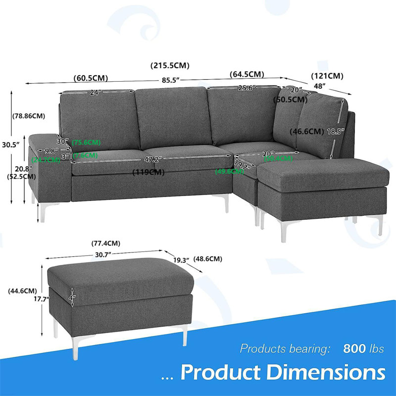 Alteus Reversible Corner Sofa, Right Hand Facing