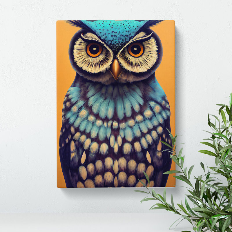 An Intense Owl - Wrapped Canvas Print, 50cm H x 35cm W x 3cm D