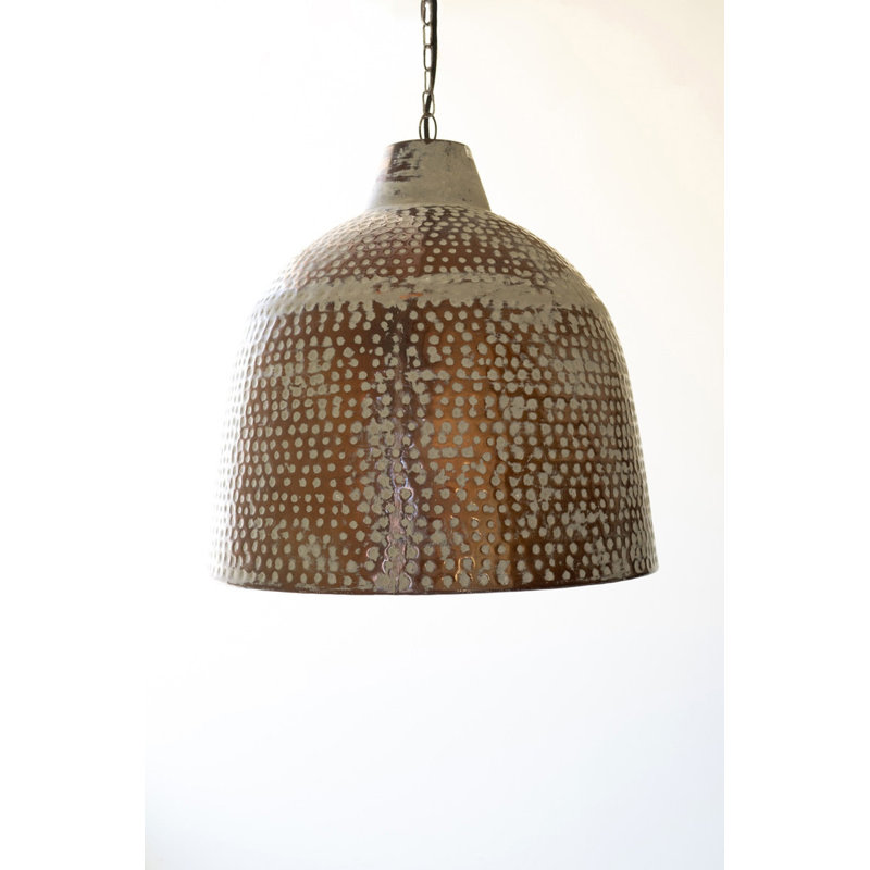  Luminaire suspendu rustique en métal blanc - 21 po de hauteur