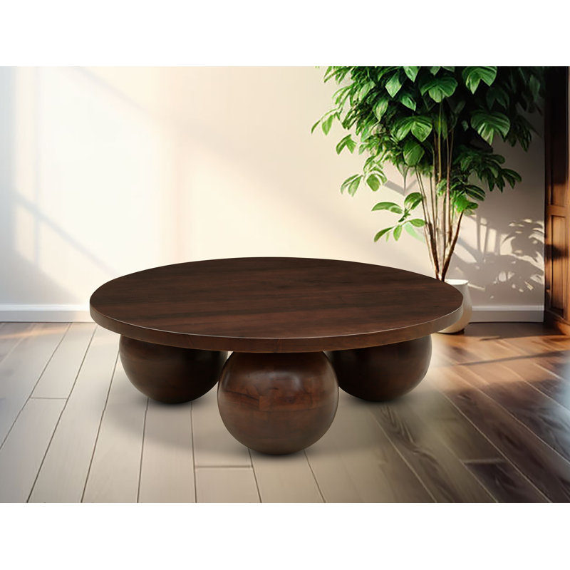 Table basse en bois massif Trentin, Brun
