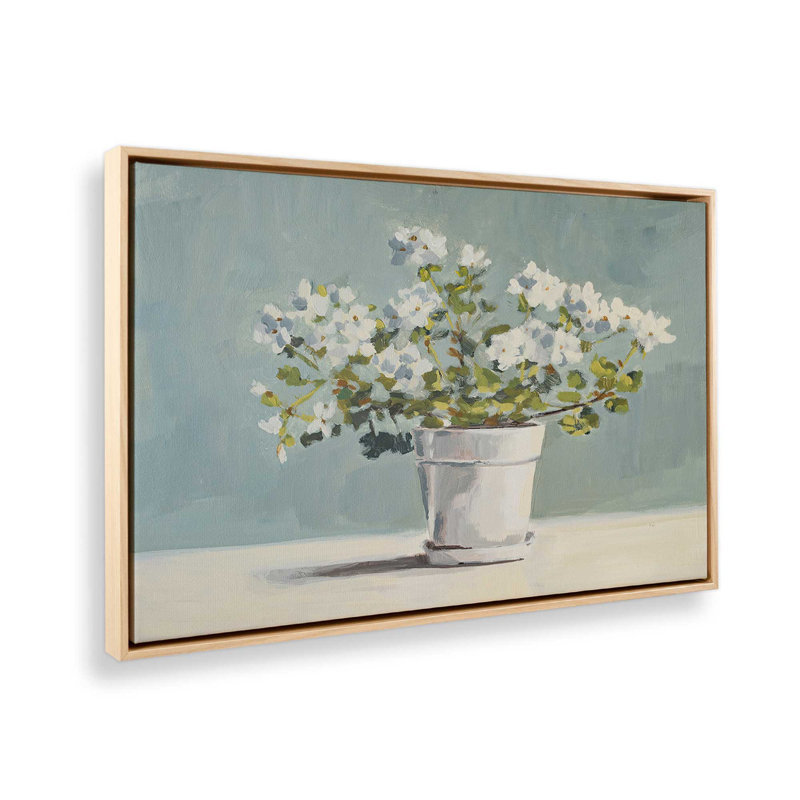 «White Flower Pot II» par Marian Parsons, reproduction d'art sur toile, H 24 po x l 36 po, Tanné