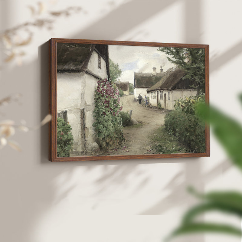 Paysages rétro - Dxxviii - reproduction encadrée, H 8 po x l 10 po, Noyer