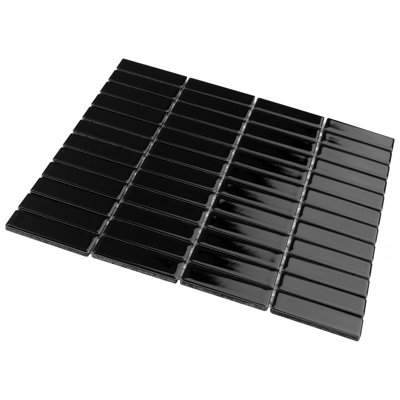 Carreau de mosaïque de plancher et de mur en porcelaine noire 11-1 / 2 "x 11-3 / 4" Metro Brick