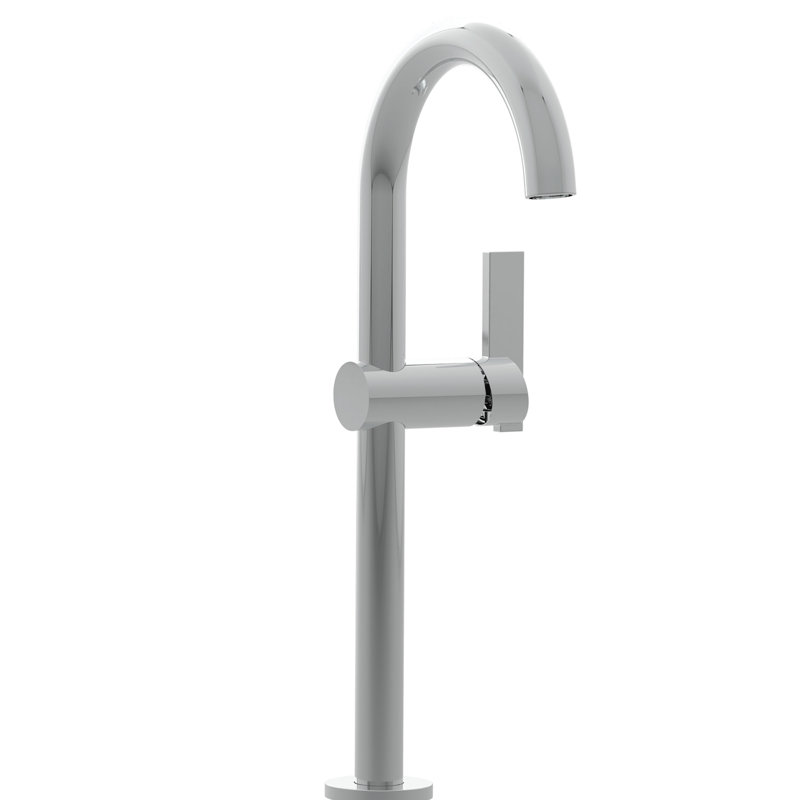 Priya Single Hole Vessel Faucet, Polished Nickel