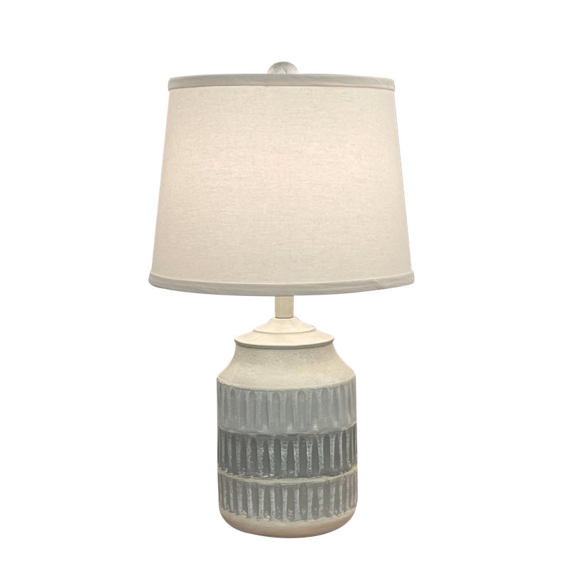 Lampe en fibre de rotin Janetra, Gris