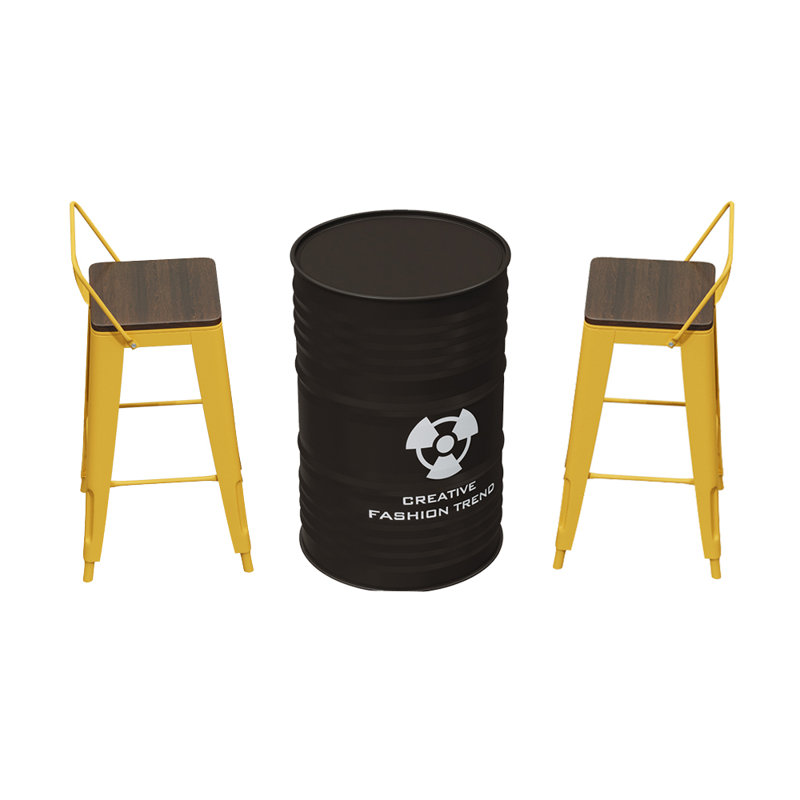 Table haute et chaises de style industriel, 3