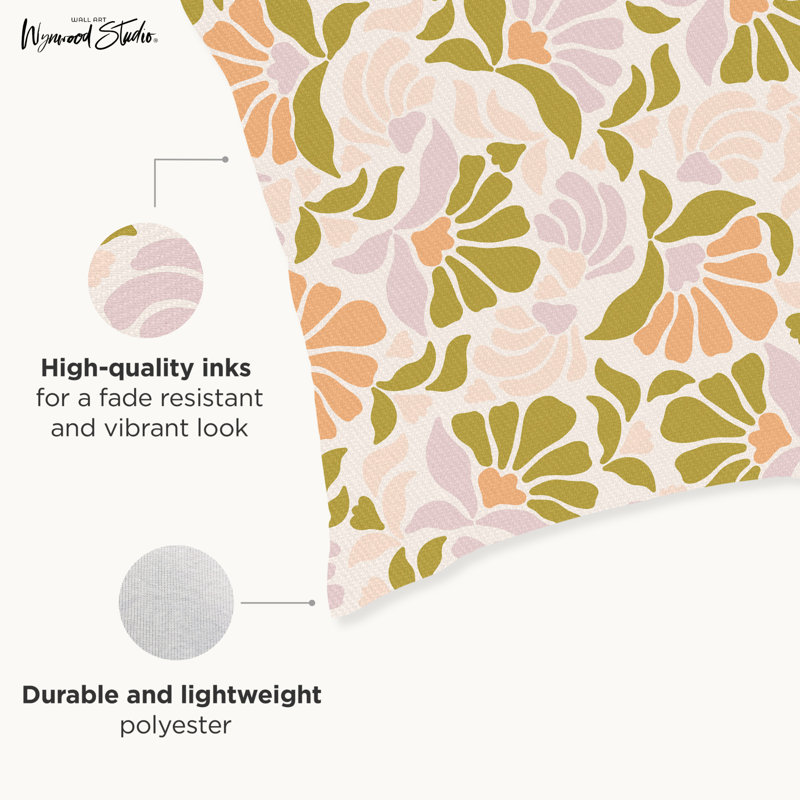 Housse de coussin floral en polyester