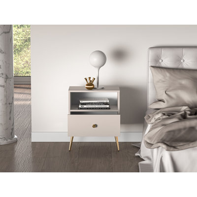 50cm W Manufactured Wood Bedside Table