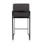 Tabouret de comptoir contemporain à dossier haut en acier noir et tissu gris anthracite - ensemble de 2-504138239