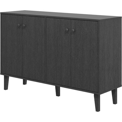 Buffet avec rangement, armoire de rangement pour la cuisine avec 4 portes, console pour le salon, la salle à manger, le vestibule, noir