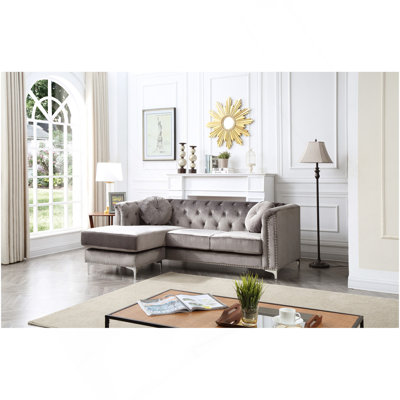 Sophisticated Dark Gray Sofa Chaise
