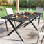 Outsunny Garden Dining Table for 6 Person All Weather 150 x 90 cm Black