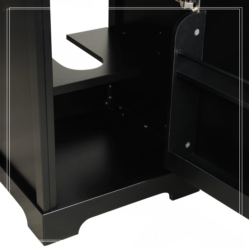 20" Bathroom Vanity With Sink, Black