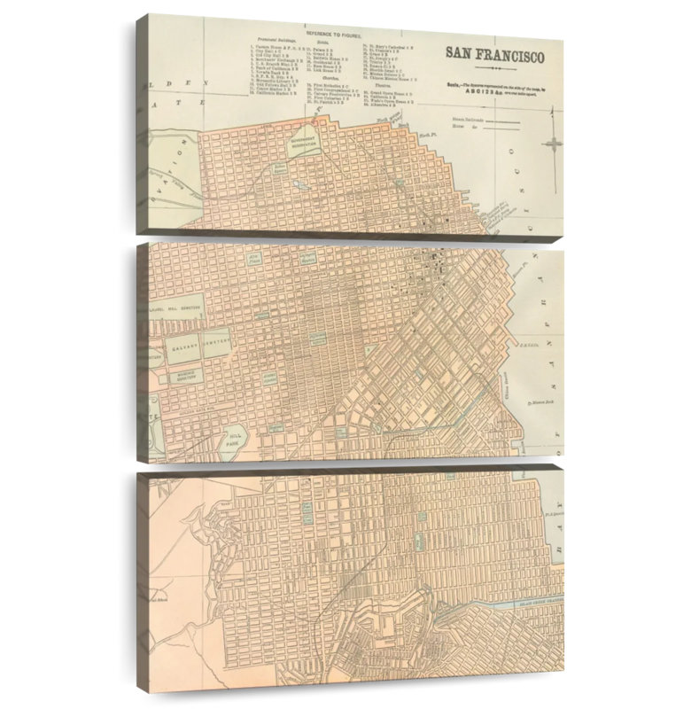 Aliaz San Francisco Map, 74" H x 48" W