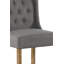  Ensemble de 2 tabourets de bar rembourrés avec capitonnage à boutons gris H 43 po