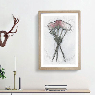 Bunch of Red Roses in Abstract - Picture Frame Graphic Art Print