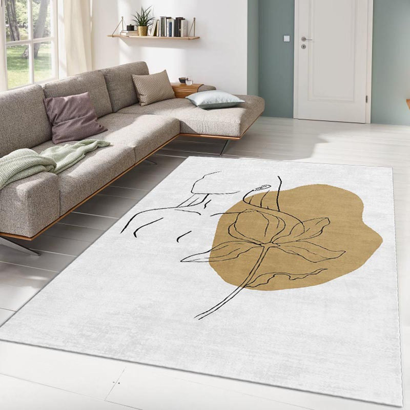Élégant tapis tissé 100% polyester 5,2 x 7,5 pieds avec dessous en feutre antidérapant | Hauteur des poils: 0,4 po, épaisseur totale: 0,4 po | Lavable à la machine, imprimé numérique, parfait pour le salon et la chambre à coucher