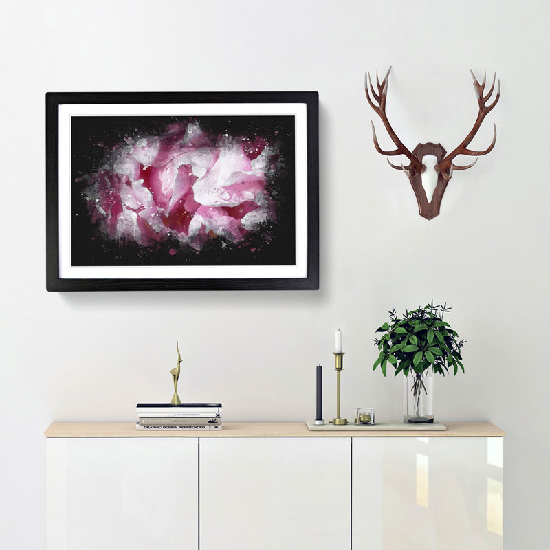 Beautiful Pink Carnation Petals - Single Picture Frame Print on MDF, Black Framed, 62cm H x 87cm W x 2cm D