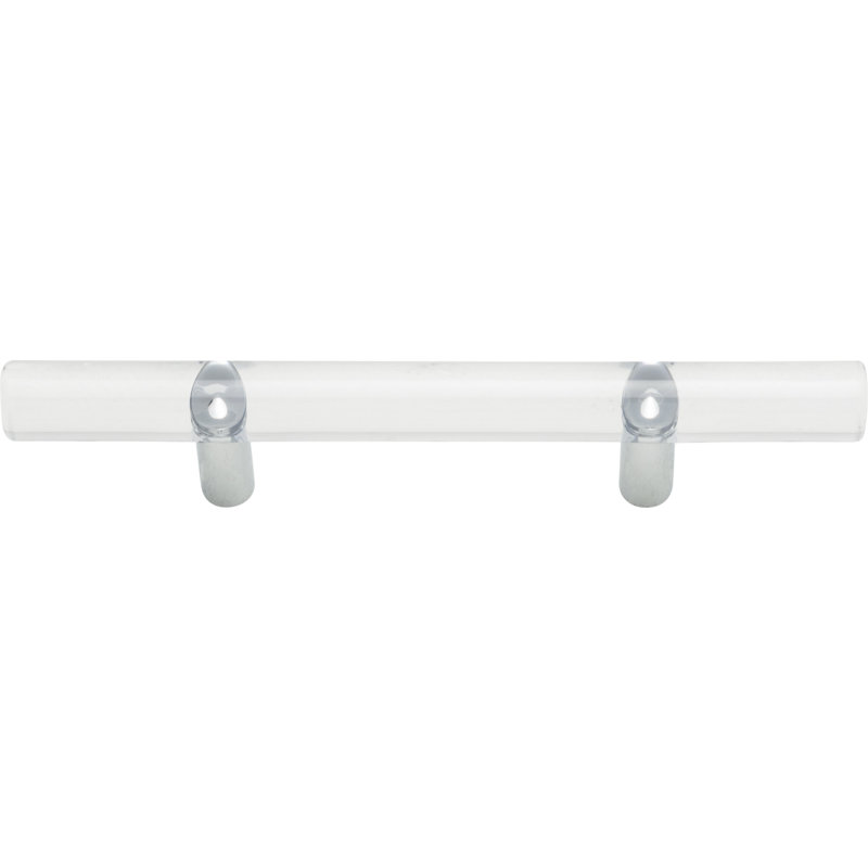 6-inch Clear Acrylic and Chrome Bar Pull Handle