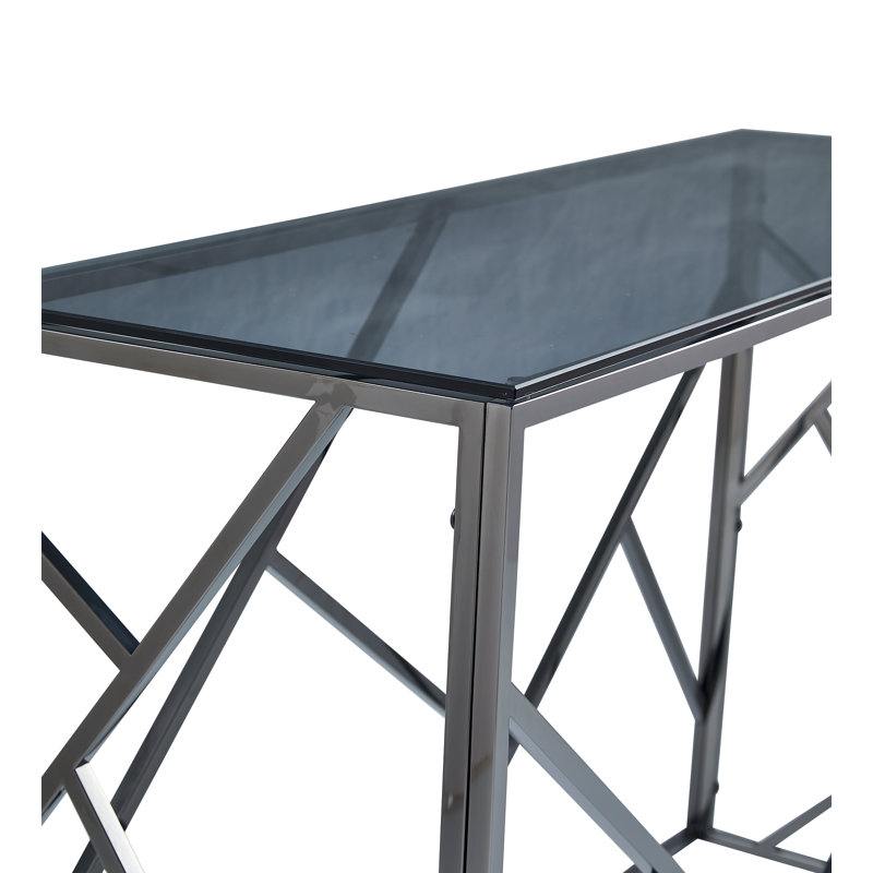 Azor Glass Top Frame End Table
