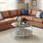 Round Glass Coffee Table for Living Room