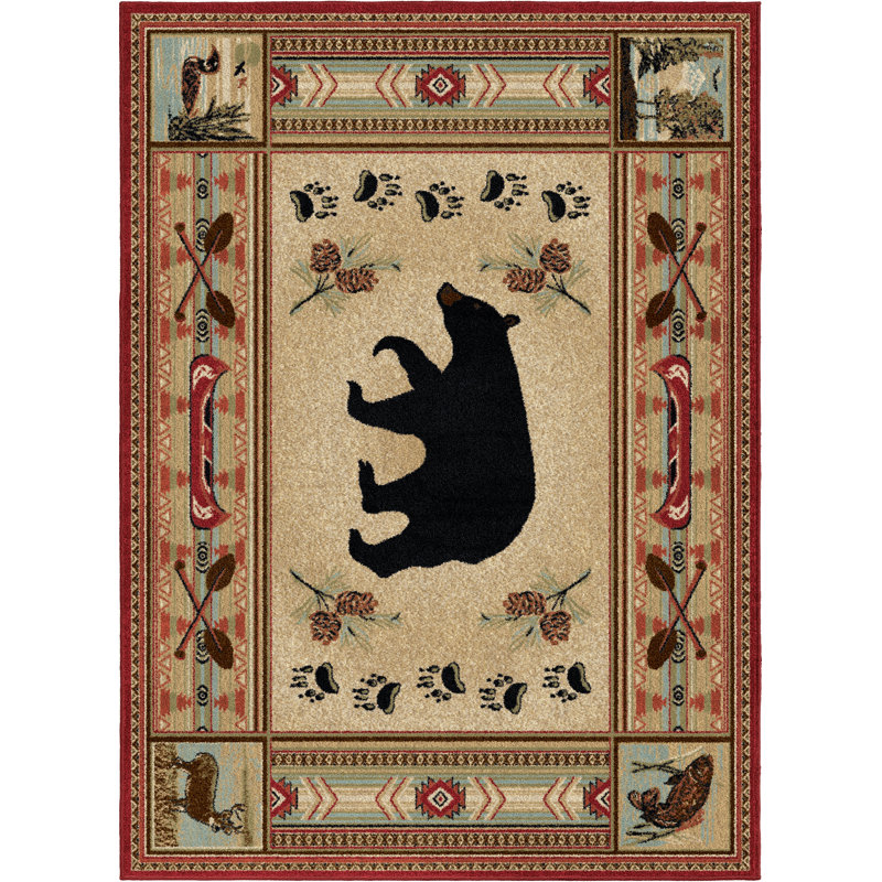 Tapis beige Haysi Southwestern, Rectangulaire 3 pi 11 po x 5 pi 3 po