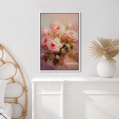 Flower Bouquets " Pastel Rose Bouquet Floral Botanical Print Modern "