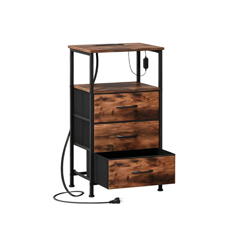 40 cm W Steel Bedside Table
