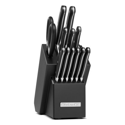KitchenAid Gourmet 14-Piece Black Birch Knife Block Set