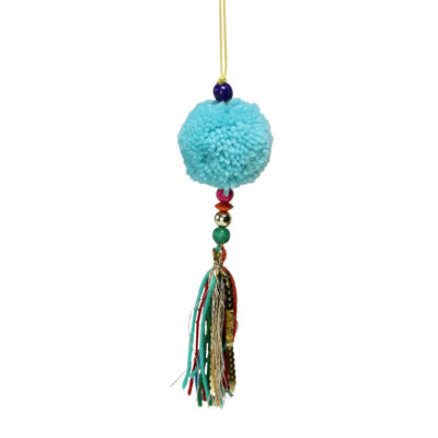 Décoration de Noël suspendue 8 po turquoise