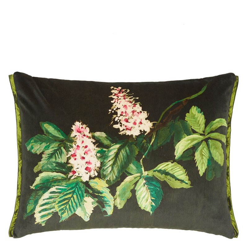 Pasqueflower Decorative Pillow, Olive