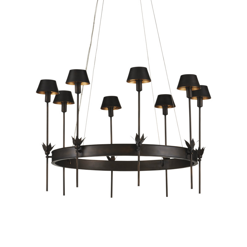Lustre en roue de chariot à 8 lumières à intensité variable Coterie