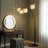 Black Quadrilateral Shade Crystal-Inspired Arched Floor Lamp