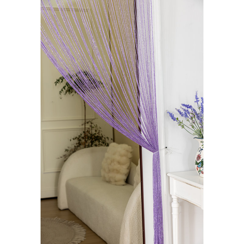 1Pc 39 X 78 Inch Door String Curtain Wall Panel Fringe Window Decorative String Curtain, Purple