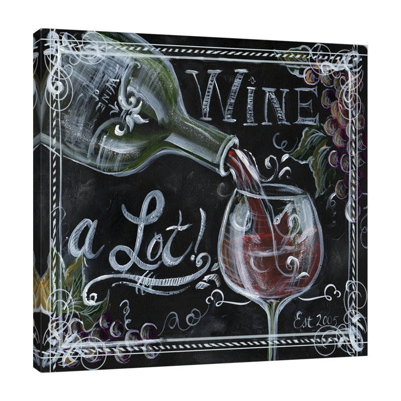 « tableau noir wine : a lot », reproduction sur toile tendue, H 12 po x l 12 po