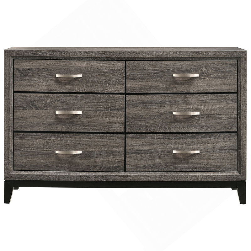 Commode 6 tiroirs Grey Oak