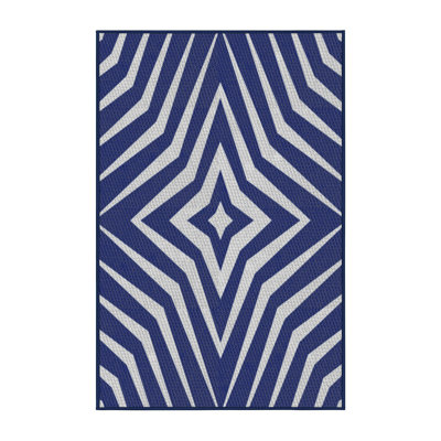 Tapis bleu/blanc à motifs Ulrike