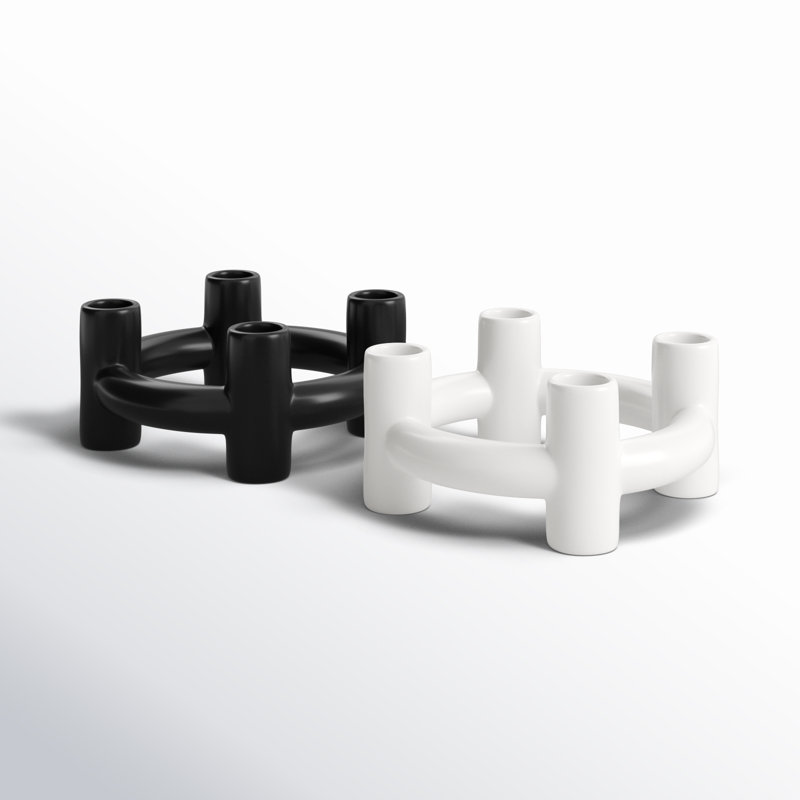 Mable 3.5'' H Earthenware Tabletop Candlestick