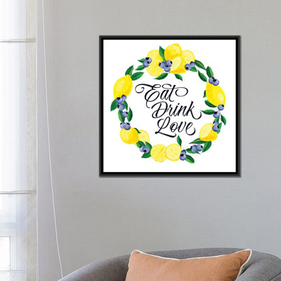 «Lemon Blueberry Kitchen Sign II», impression sur toile