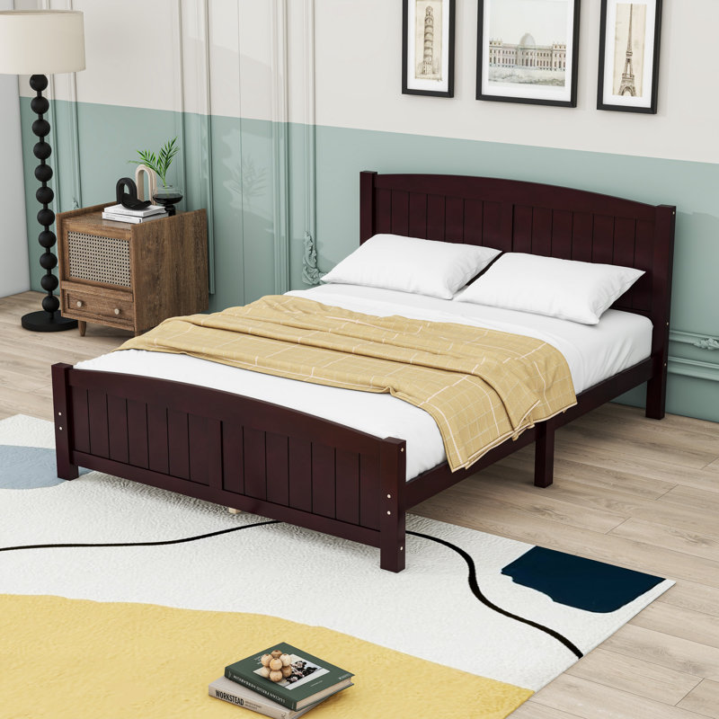 Base de lit plateforme avec lattes de soutien, Complète, Espresso