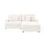 Velours côtelé blanc 82 po avec coussins en mousse à mémoire de forme et rangement mobile 82 po 4 coussins