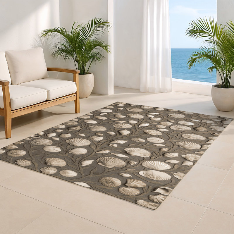 Tapis intérieur et extérieur gris Nature, Rectangle 5 pi x 7 pi