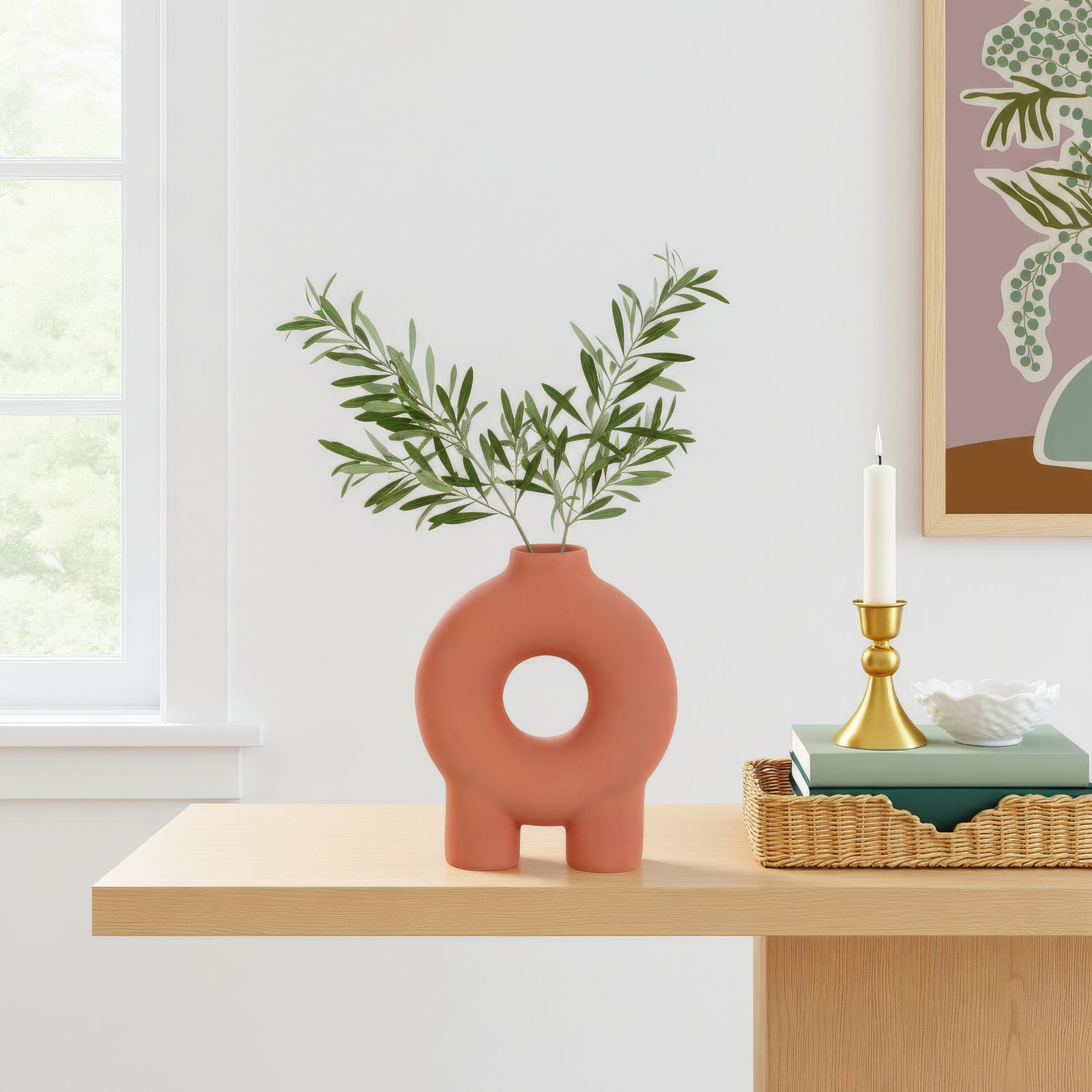 Corsetti Ceramic Table Vase, Terracotta