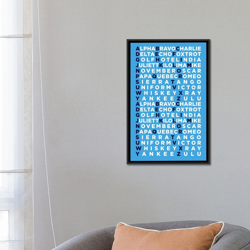 International Radiotelephony Spelling Alphabet I by 08 Left - Gallery-Wrapped Canvas Giclée, Black Floater Framed Canvas