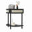 Half Moon Design End Table with Sliding Rattan Door