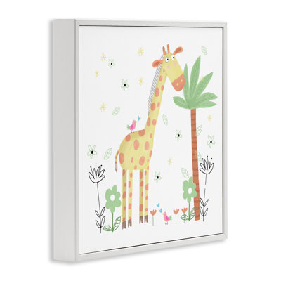 Illustration florale de girafe encadrée par Carla Daly