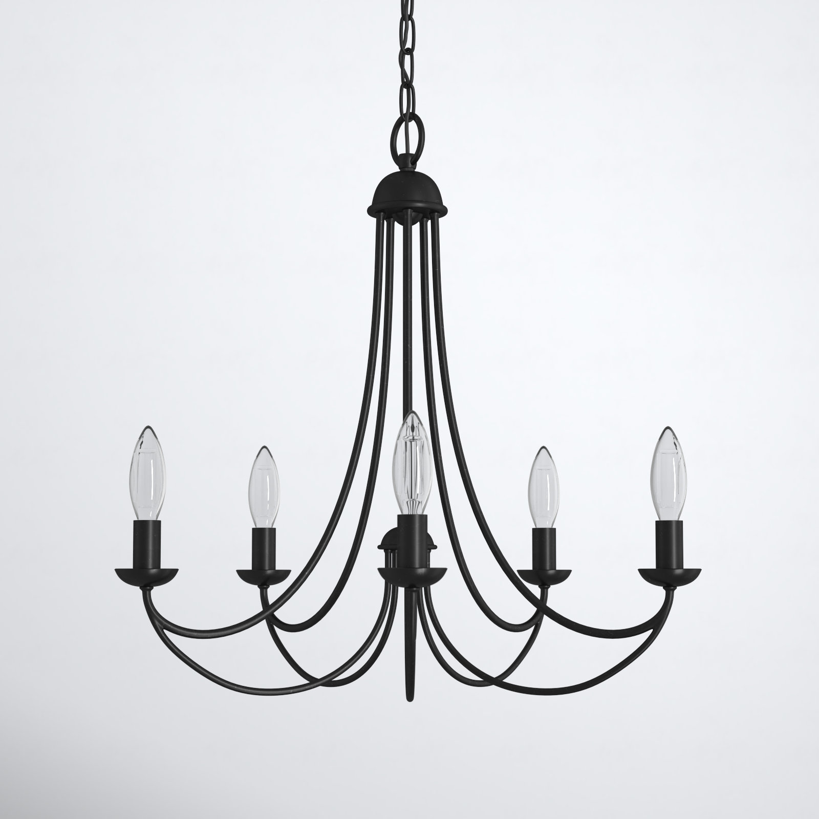 Metal Chandelier, 5 Light