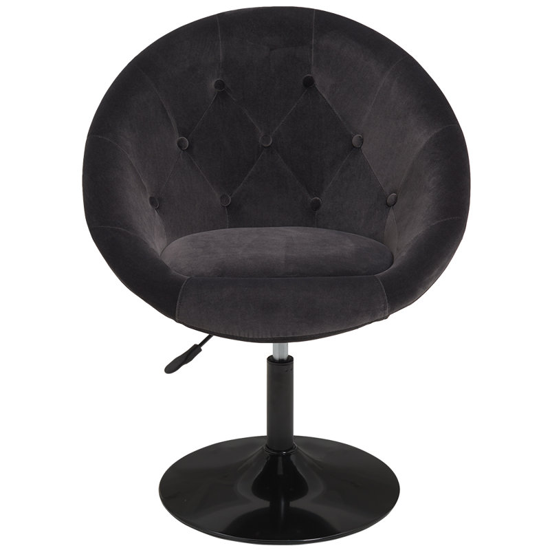 Climax Upholstered Swivel Barrel Chair, Black